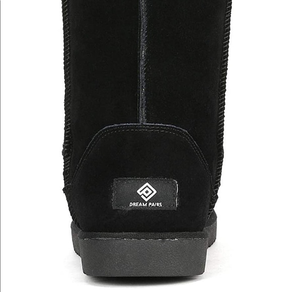 NEW DREAM PAIRS New Mid Calf Black Women's Short Sheepskin Boots US10 - Picture 4 of 9